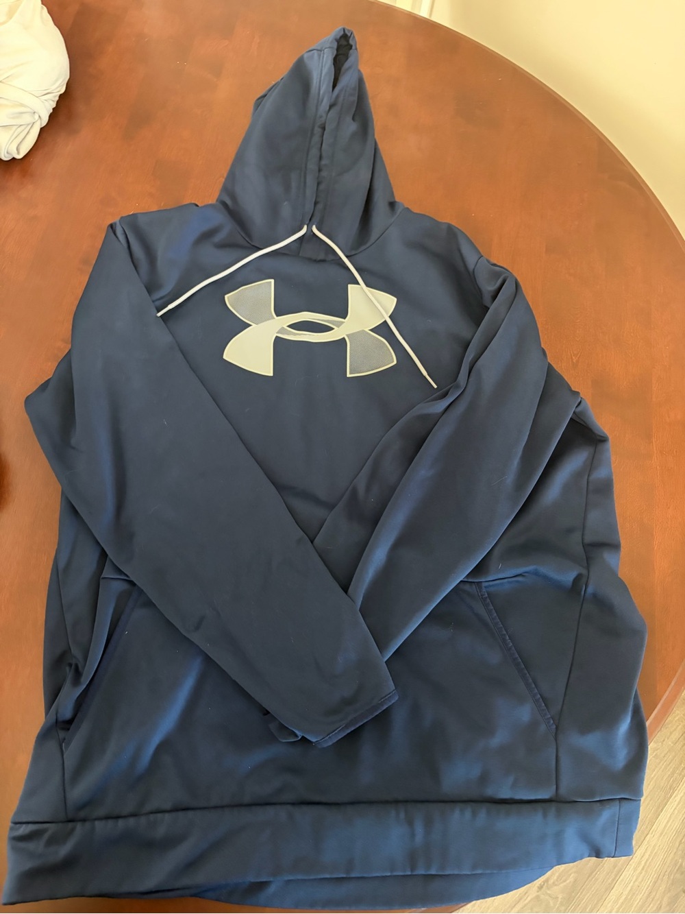 Under Armour Men's Navy Pullover Hoodie with Large Logo